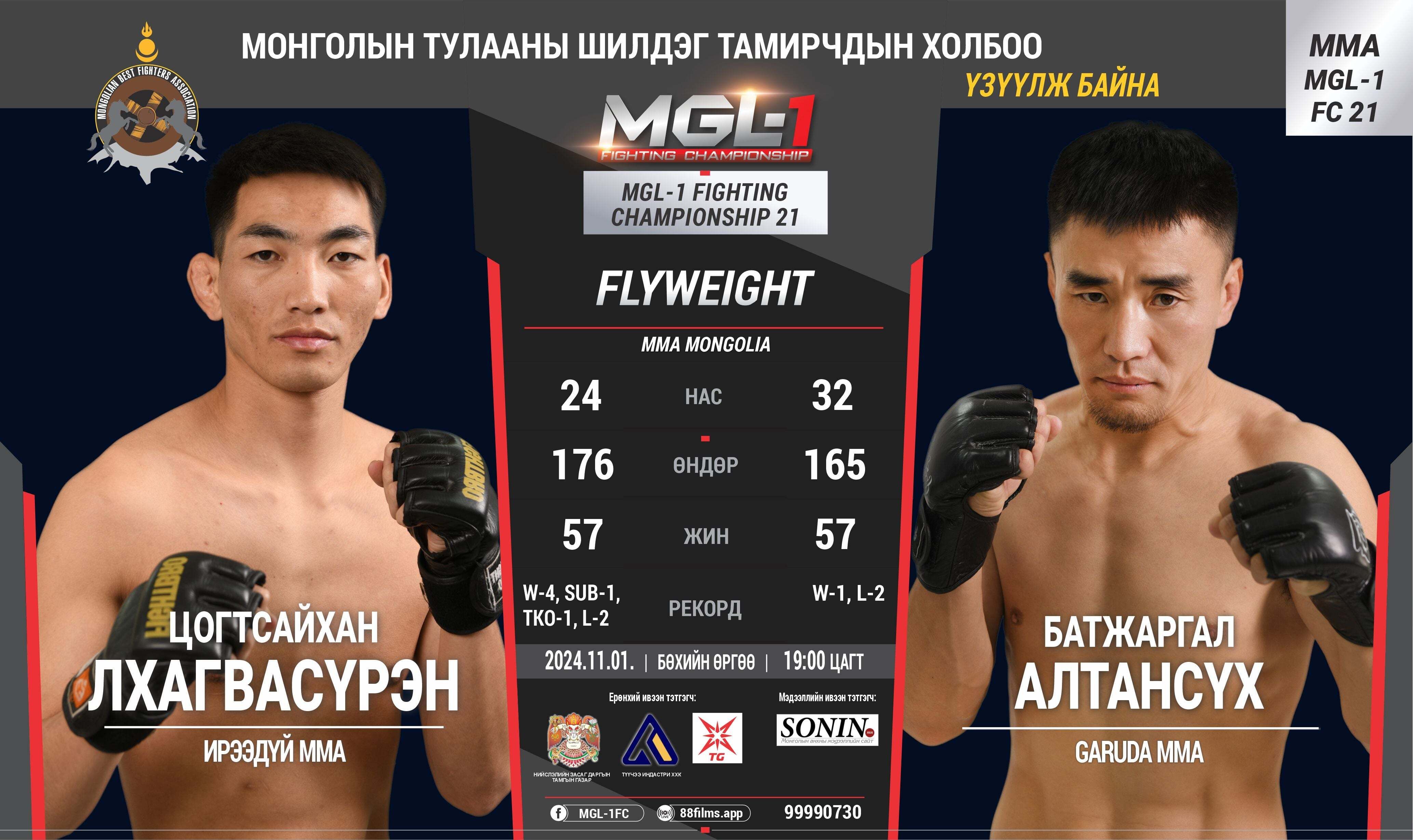 MGL-1 FIGHTING CHAMPIONSHIP 21 ТУЛААН