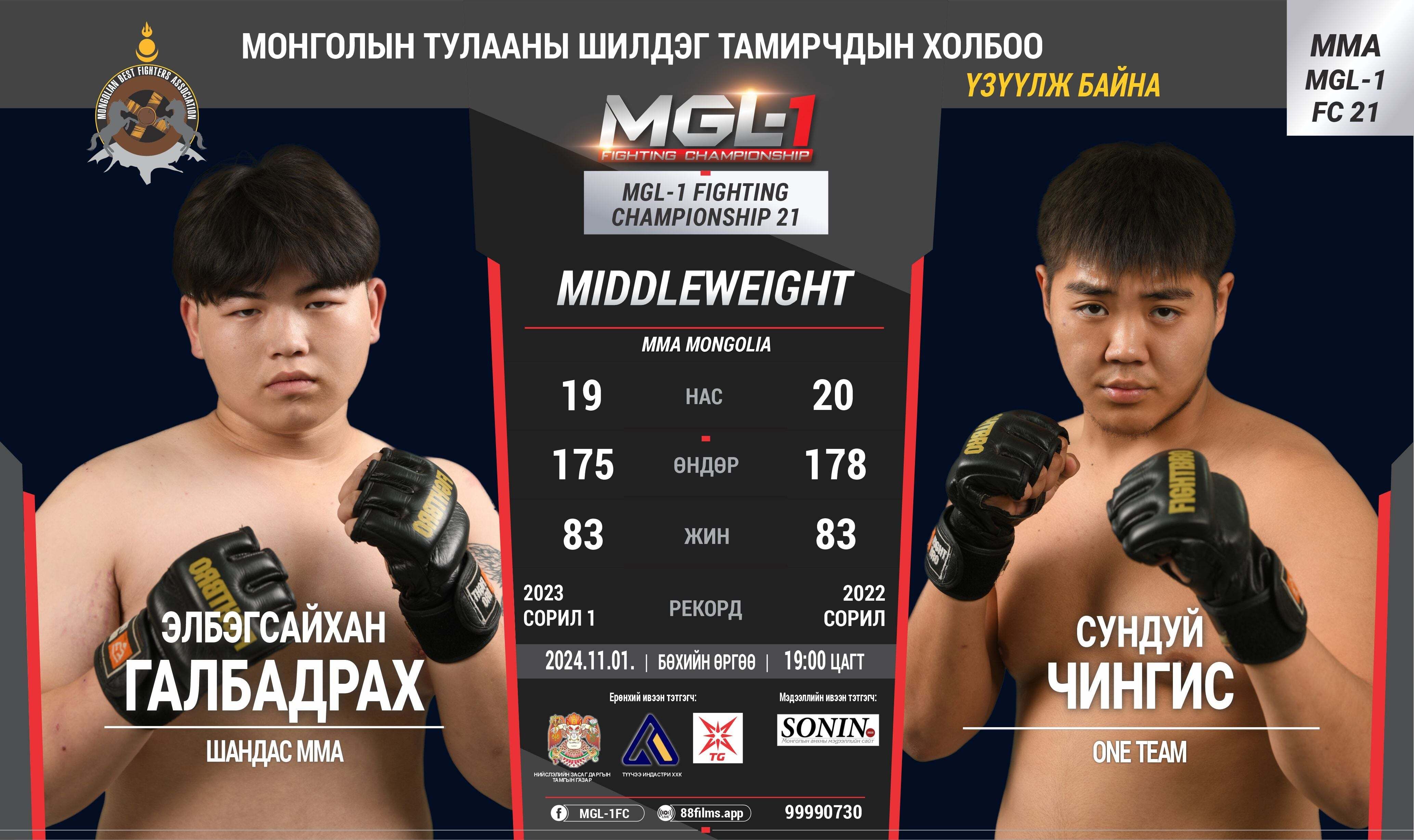 MGL-1 FIGHTING CHAMPIONSHIP 21 ТУЛААН